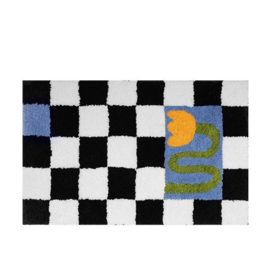 Tappeto retrò a scacchiera
