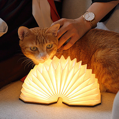 Lampada LED portatile retrò in legno, pieghevole e ricaricabile USB