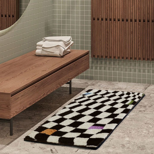 Tappeto retrò a scacchiera