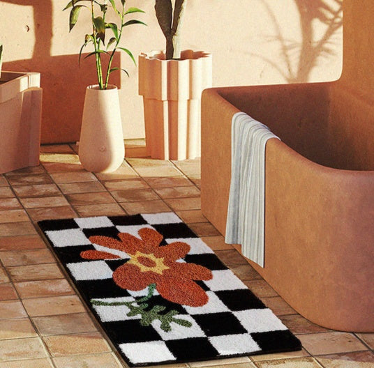 Tappeto retrò a scacchiera